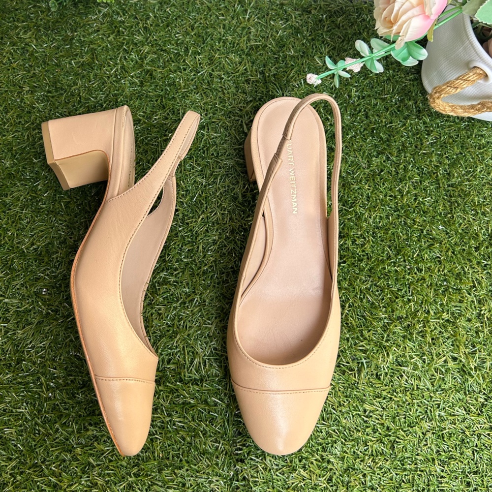 Stuart Weitzman 
Milla 55 Slingback Pump women 
495 Sz6 gently used
Golden Beige - Picture 12 of 16